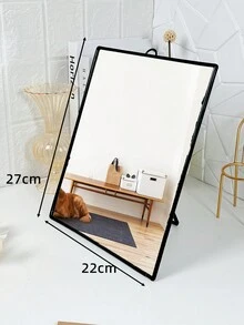 1 件 Ins 風格桌面化妝鏡附支架,平面梳妝鏡 - 白色 - 查看 4