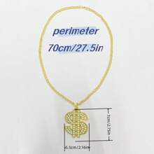 3/1pc European & American COS Hip Hop CCB Exaggerated Necklace, Big Gold Chain, Plastic Imitation Gold Performance Festival Prop Chain Set