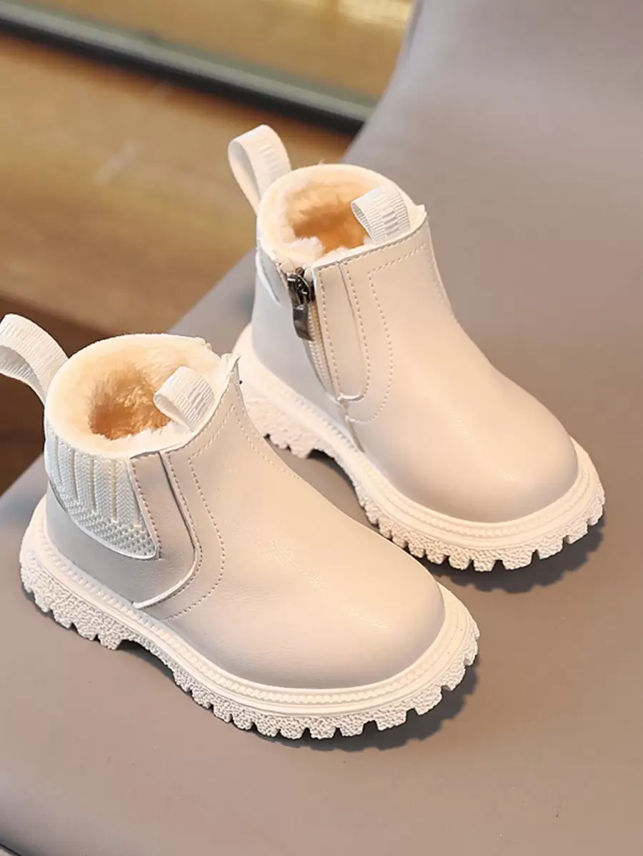 1 Pair Kids Snow Boots, Warm Thermal Lined, Comfortable, Simple, Versatile, Slightly Compact, Suitable For Winter (Recommend Ordering 2 Sizes Up, Tight Ankle Opening), Boots, Shoes