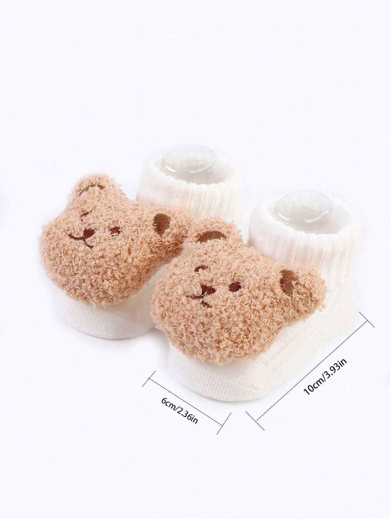 1pair Newborn Baby Socks, Cute Bear Design Mid-calf Floor Socks