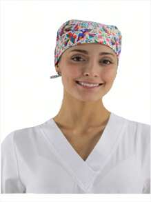 SOULMATE Printed Surgical Medical Cap For Women - 彩色鳥 - 查看 3