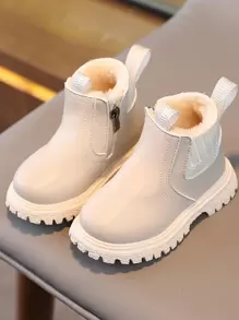 1 Pair Kids Snow Boots, Warm Thermal Lined, Comfortable, Simple, Versatile, Slightly Compact, Suitable For Winter (Recommend Ordering 2 Sizes Up, Tight Ankle Opening), Boots, Shoes