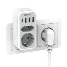 TESSAN Electrical Sockets & Plugs Adaptors - Grey - View 1