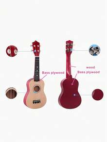 1pc 21-inch Ukulele Musical Instrument - Pink - View 7