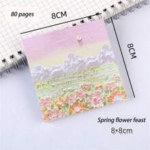A Landscape Oil Painting Sticky Notes Removable Pad With Sticky Message Stereo Highly Attractive Level Cute Note - Kasuga flower festival - View 2