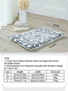 1pc Cartoon Graphic Random Pet Crate Mat For Dog And Cat For Living Puppy Keep Dog Bed Cat Bed Easy To Clean - Beige - View 10