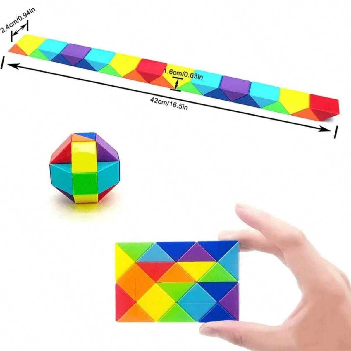 Fidget Toy Cube Twisted Puzzle With 2448 Wedges & Large Size Rainbow