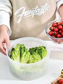 1 Pieza Cesto Escurridor De Lavado Y Almacenamiento De Verduras, Deshidratador De Verduras, Cesto De Lavado De Fruta, Deshidratador De Ensaladas De Verduras, Centrifugador De Lechuga De Uso Múltiple, Secador De Verduras, Máquina Lavadora De Frutas, Centrifugador De Pasta Y Papas Fritas, Filtro Conservante, Utensilios De Cocina Creativos, Deshidratador