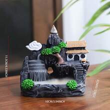 倒流香爐,香薰瀑布爐,香薰裝飾,樹脂香爐,檀香室內臥室香薰禪意裝飾 - 彩色 - 查看 2