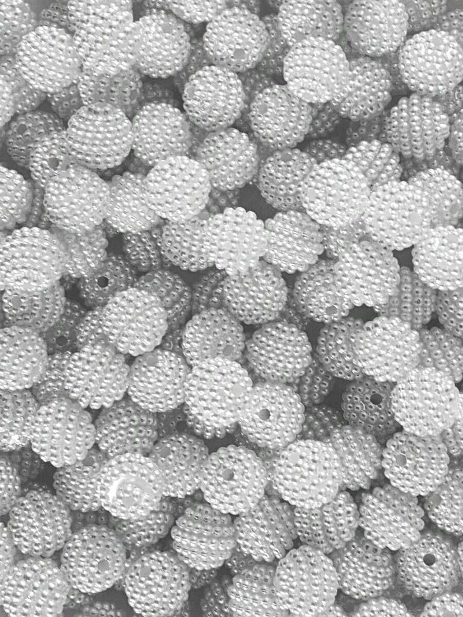 100 Pçs Perola Craquelada 10mm  Não Descasca Miçanga Artesanato - Branco - Visão 1