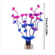 1pc Artificial Underwater Plant Aquarium Decoration Fish Tank Ornament Aquatic Landscape Accessory - Purple - View 2