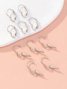 1 bộ/10 cái Thép không gỉ DIY Hoa tai Móc - Bạc - Xem 2