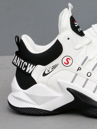 Men's Shock-Absorbing Basketball Shoes, Durable Non-Slip Athletic Shoes For Youth Teenager