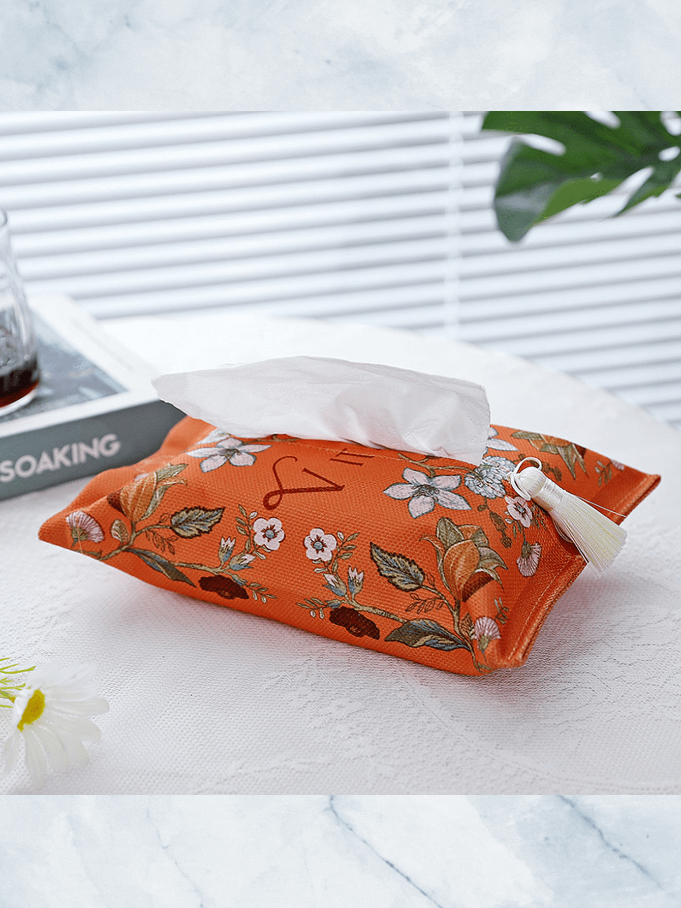 Retro Fabric Tissue Box Cover, Floral Victorian Tissue Box Cover, Car