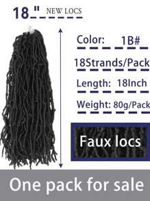 18 Inch Natural Black New Faux Locs,Pre-looped Soft Goddess Locs Curly Wavy Crochet Braids Hair For Women Synthetic Crochet Hair Extension - Black - View 2