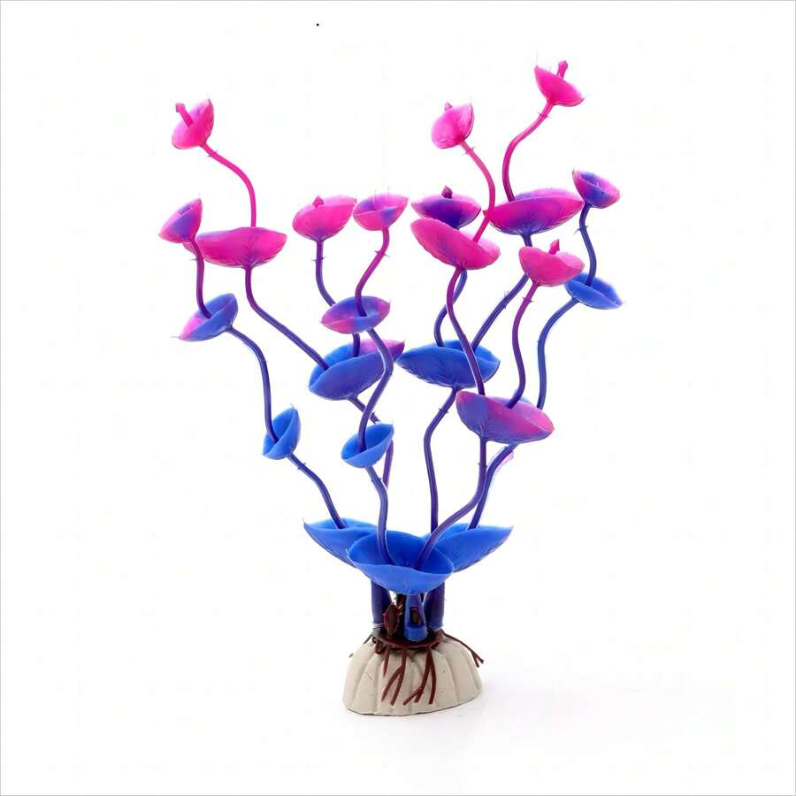 1pc Artificial Underwater Plant Aquarium Decoration Fish Tank Ornament Aquatic Landscape Accessory - Purple - View 1