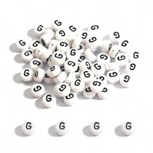 100 cái/Lot    7x4mm Trắng Tròn A-Z Chữ cái Lá thư Acrylic Lỏng lẻo Spacer Hạt Đối với Làm đồ trang sức DIY Vòng tay Phụ kiện - hình tròn dẹt - Xem 34