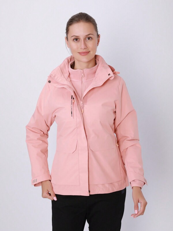 Women's 3-in-1 Removable Fleece Liner Windproof Water Repellent Outdoor Hiking Jacket