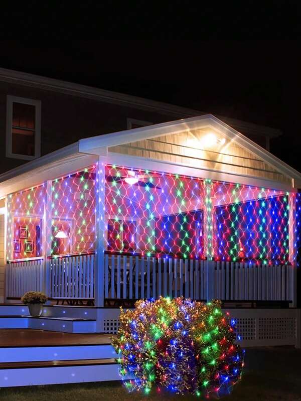 Outdoor Led Mesh Lights, Connectable 8 Modes Christmas Net Lights