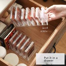 Organizador de maquillaje con cajones para paletas de sombras de ojos, polvos y separadores transparentes, caja de almacenamiento de plástico con soporte de exhibición de cosméticos para colorete en el escritorio, para vacaciones en la playa, colección de baño, colección de dormitorio, gran capacidad