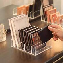 Organizador de maquillaje con cajones para paletas de sombras de ojos, polvos y separadores transparentes, caja de almacenamiento de plástico con soporte de exhibición de cosméticos para colorete en el escritorio, para vacaciones en la playa, colección de baño, colección de dormitorio, gran capacidad