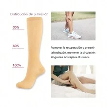 Pack Of 3 Elastic Stockings To Relieve Varicose Veins/Circulation - 卡其色 - 查看 4