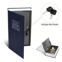 1 Pieza Caja De Seguridad Con Diseño De Libro Diccionario Cerradura  18 Cm Con Llavenegro - Negro - Ver 2