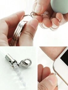 1只創意行動電話屏幕清潔工具，眼鏡鏡片清潔劑，多功能行動電話耳機孔防塵塞，鑰匙防丟掛件 - 薄荷綠 - 查看 6