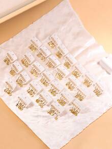 3 對/套不銹鋼 18k 鍍金 26 個字母水鑽耳環,包括腐蝕心形和 Abc 字母形吊墜耳環,適合生日禮物和公司禮物 - 18K金13-M - 查看 2