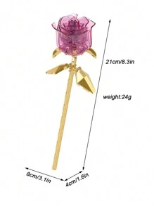 1入組積木永恆玫瑰花束套裝 - 透明粉 - 查看 3