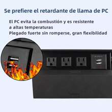 Enchufe Escritorio Embebido Placa De Contactos Y Puerto Usb,Toma de corriente integrada para escritorio, mejor efecto de carga, Toma de corriente oculta para escritorio, enchufe múltiple para encimera con puerto USB, toma de corriente universal (tamaño: 26,6 x 11,8 x 7,3 cm) - Negro - Ver 9