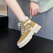 女士秋冬季舒適耐磨柔軟底高筒靴 - 黃色 - 查看 4
