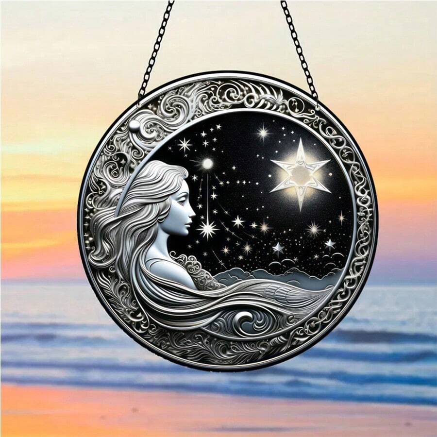 1 szt. Z Galaktyka Okrągły Postać Sceneria Akrylowy Słońce Przyłbica Okno Wieszanie ścienne Obraz Dekoracje Odpowiedni Dla Okno Wiszące , Boże Narodzenie Na wolnym powietrzu , Ogród  , Salon , Dom , Ogród  Dekoracje - galaktyka - Zobacz 1