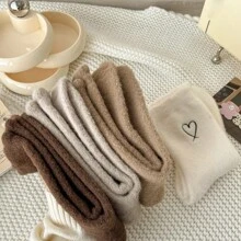 1雙加厚繡花心型保暖襪(黑色) - 黑色 - 查看 3