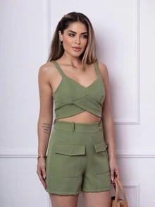Women Two-piece Outfits - màu xanh lá - Xem 4