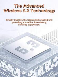 無線藍牙5.3耳機,led電源顯示,迷你半透明入耳式耳塞,附有無線充電盒,觸控式操作,內置麥克風及防水運動耳機 - 黑色 - 查看 6