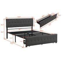 Nestfair Metal Storage Platform Bed with Big Drawer - 灰色 - 查看 6