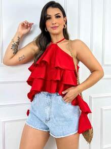 Women Tops - Red - View 4