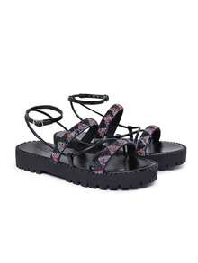 Women Flat Sandals - màu đen - Xem 1