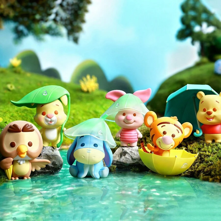 TOMY DISNEY WINNIE THE POOH PEEK-A-POOH SERIE 1 SET FIGURE ANIMALI DANGLER UPICK