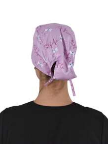 SOULMATE Printed Surgical Medical Cap For Women - 粉紅色與兔子 - 查看 3