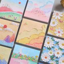 A Landscape Oil Painting Sticky Notes Removable Pad With Sticky Message Stereo Highly Attractive Level Cute Note - Kasuga flower festival - View 1