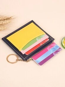 星星和流蘇吊飾兩色皮夾口袋皮夾小皮夾拉鍊雙折女士皮夾