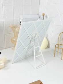 1 件 Ins 風格桌面化妝鏡附支架,平面梳妝鏡 - 白色 - 查看 2