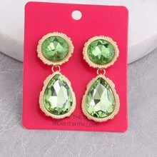 sehuoran 設計聖誕耳環紫色上掛式耳環女孩奢華優雅金屬中空晶鑽brincos吊墜珠寶時尚配件 - Style 1 - 查看 19