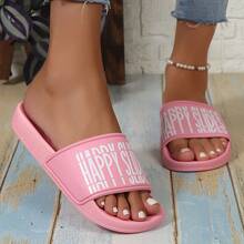 2033新款潮流软橡胶底女士室内拖鞋透气防滑耐磨防臭夏季时尚拖鞋 - 粉色 - 查看 5