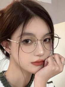 1 Pc/5 Pcs Round Metal Frame Glasses, Suitable For Decoration, Daily Use, Outfit, Reading