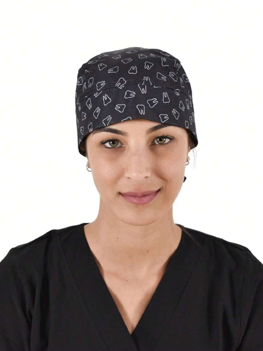 SOULMATE Gorro Médico Quirúrgico Para Dama Estampado - Negro de Muelas - Ver 1