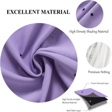 2 Pieza de Cortina Opaca con Patrón de Estrellas - Ideal para la Habitación de los Niños, Dormitorio y Sala de Estar - Crea un Ambiente de Sueño Confortable y Romántico