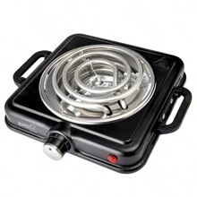 TIMCO Parrilla eléctrica de un quemador con asas PE03N - Negro - Ver 1